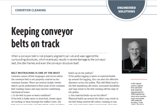 Keeping Conveyor Belts on Track DYNA Engineering Australian Bulk Handling Review March April 2019