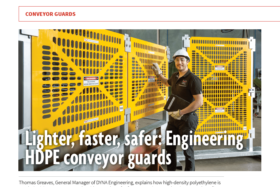 DYNA Engineering HDPE conveyor guards Australian Bulk Handling Review